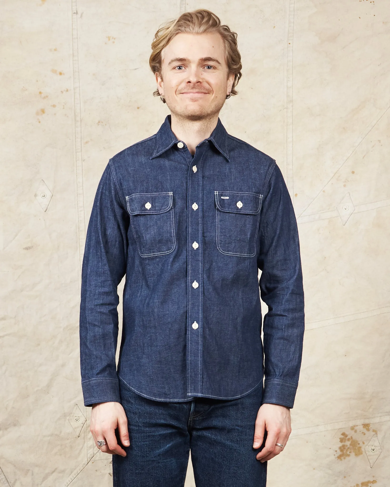 Sugar Cane & Co. Blue Denim Work Shirt SC27852