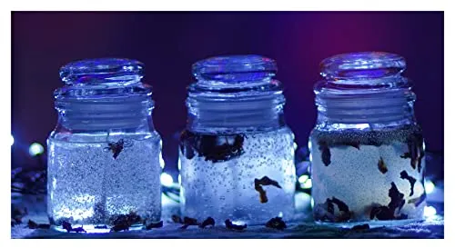 Tedz Candles Gel Glass Jar Aroma Candles for Home Decoration, Gifting, House,Birthday, Diwali, Festival Decorative Candles_(Blue-Pack of 3) JR