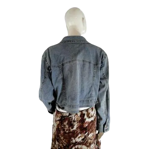 Thalia Sodi Jacket Cropped Jean Blue Size 1X SKU 000232-1