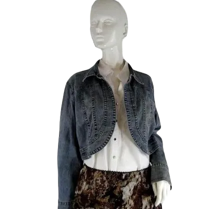 Thalia Sodi Jacket Cropped Jean Blue Size 1X SKU 000232-1