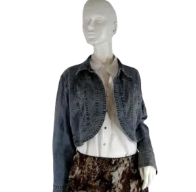 Thalia Sodi Jacket Cropped Jean Blue Size 1X SKU 000232-1