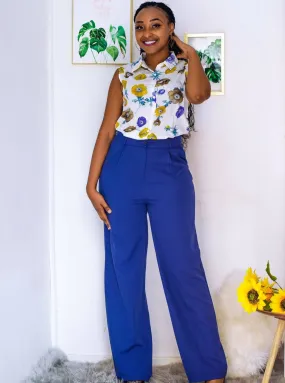 The Fashion Frenzy Flared Trouser - Blue