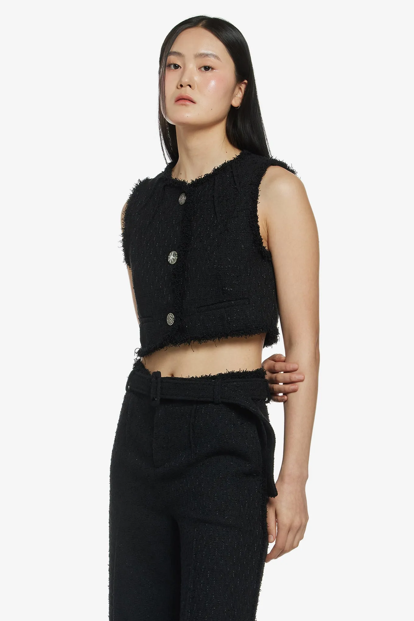 TWEED CROPPED VEST