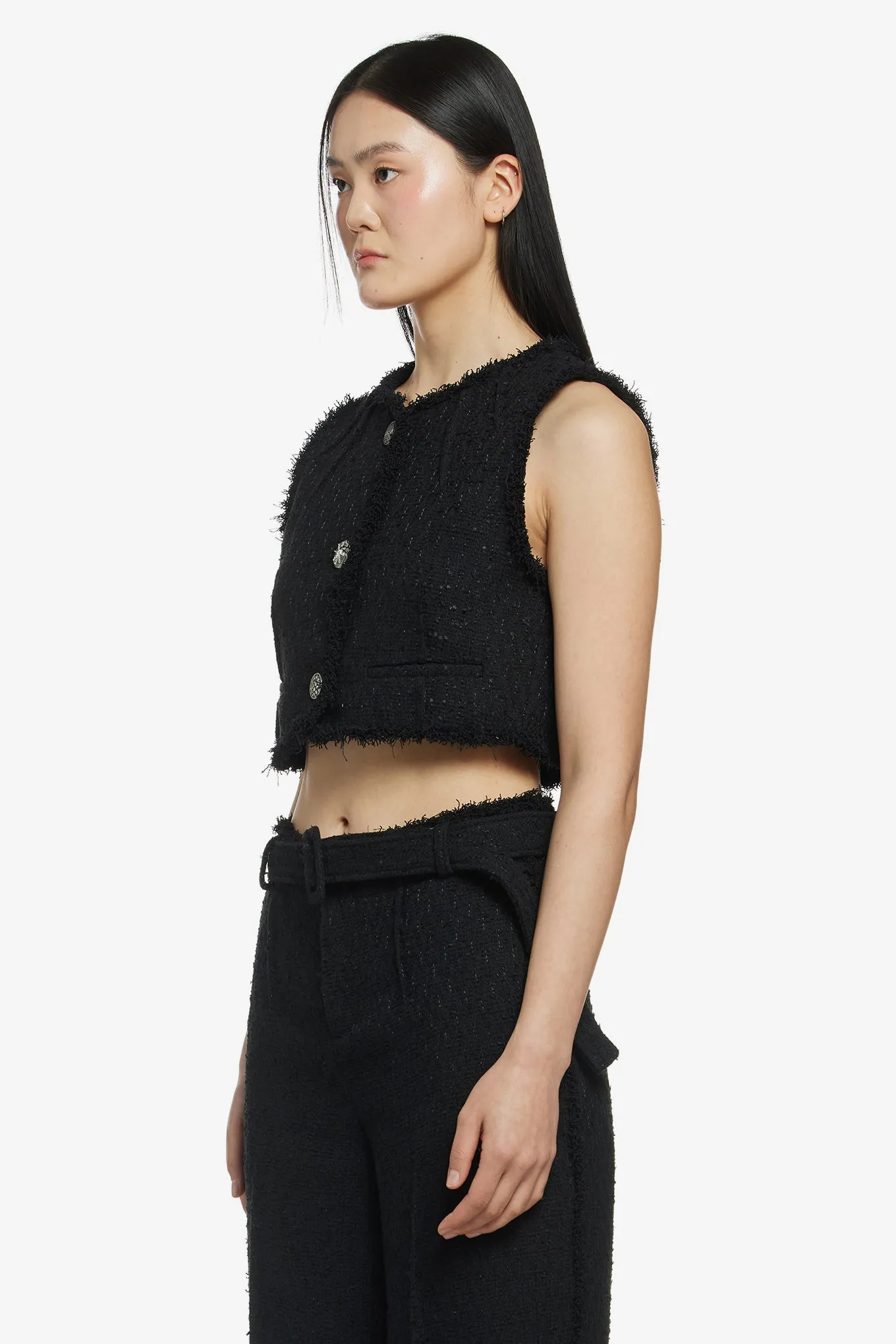 TWEED CROPPED VEST