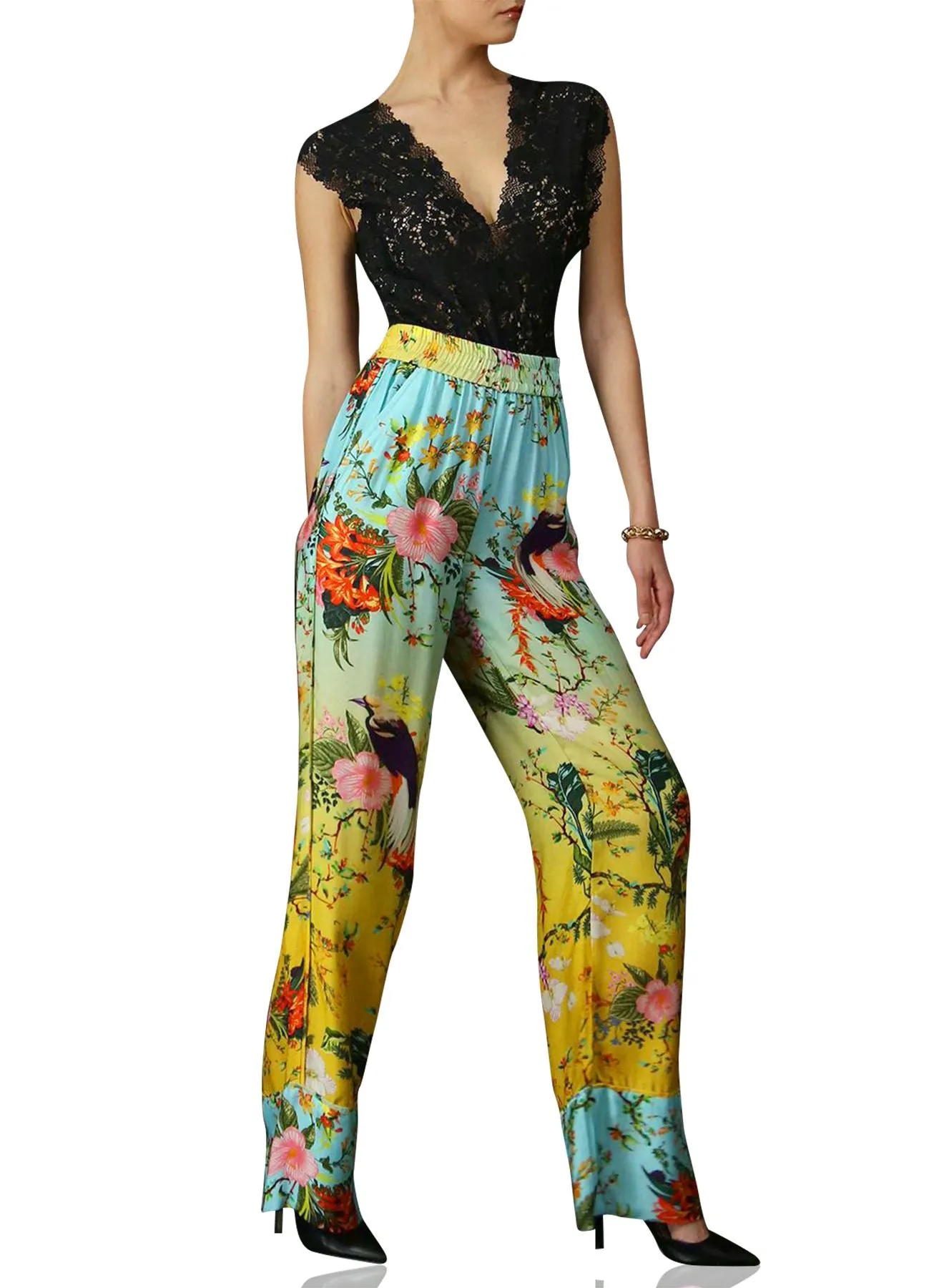 Two Tone Ombre Straight Leg Pants
