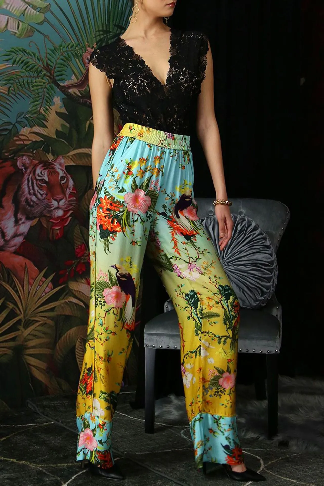 Two Tone Ombre Straight Leg Pants