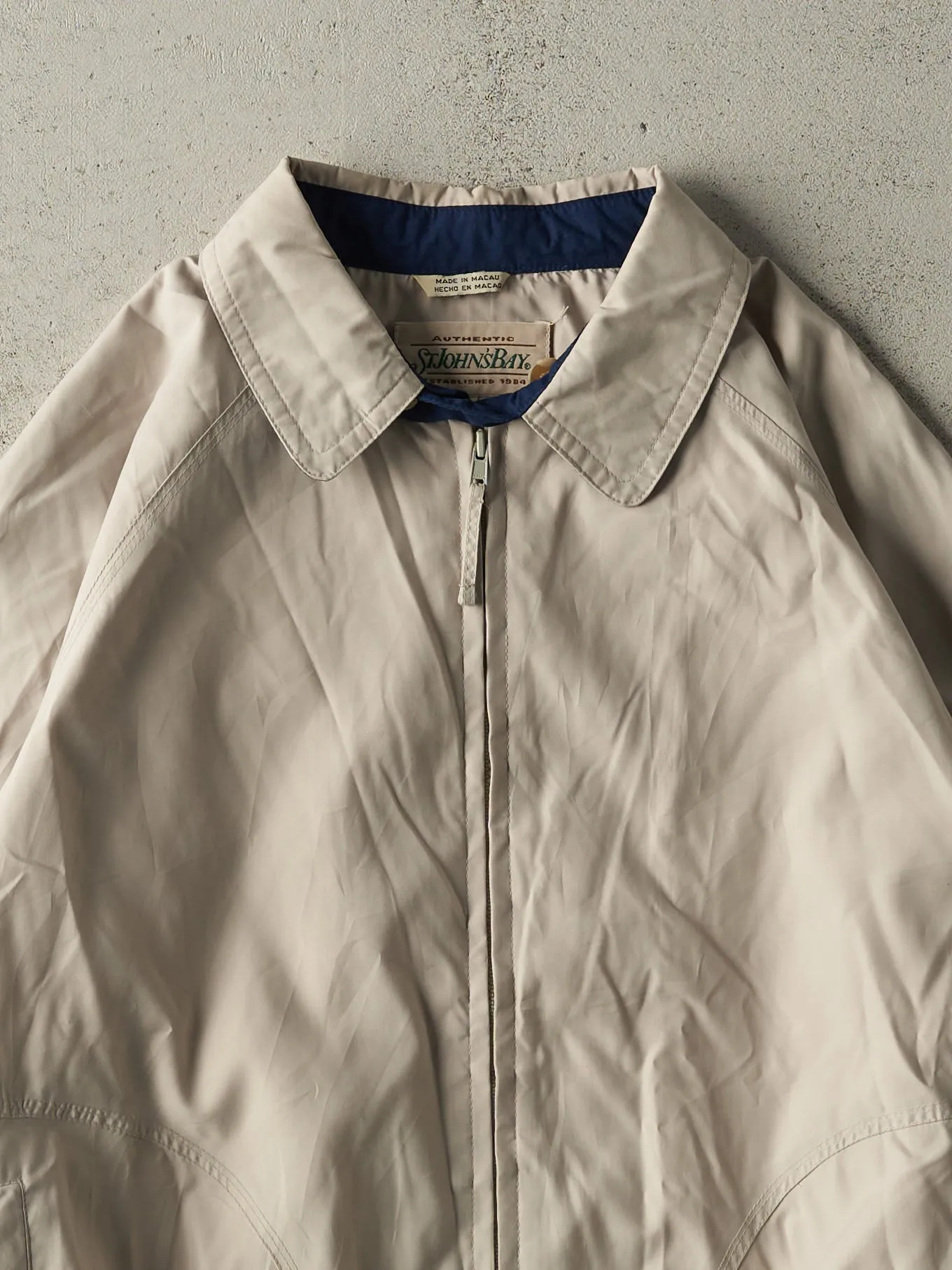 Vintage 90s Beige St Johns Bay Harrington Jacket (L)