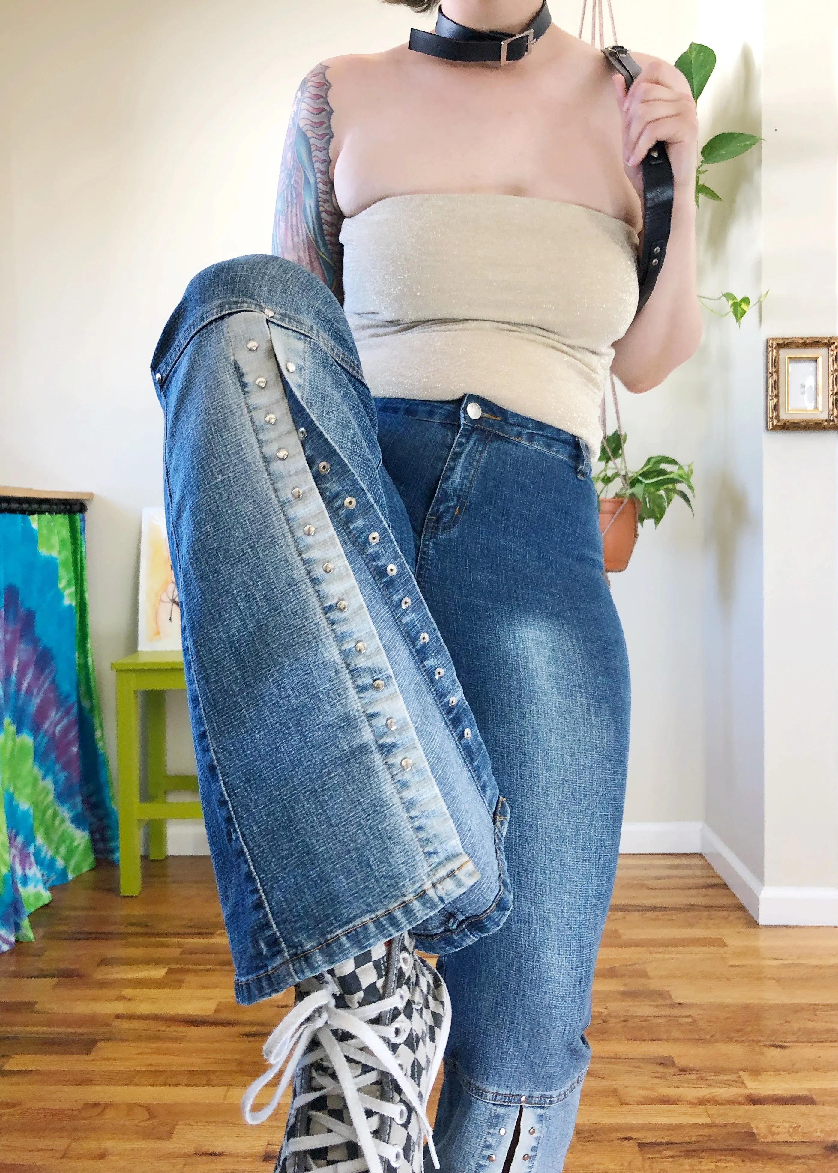 Vintage Denim Mega Slit Flares - XL