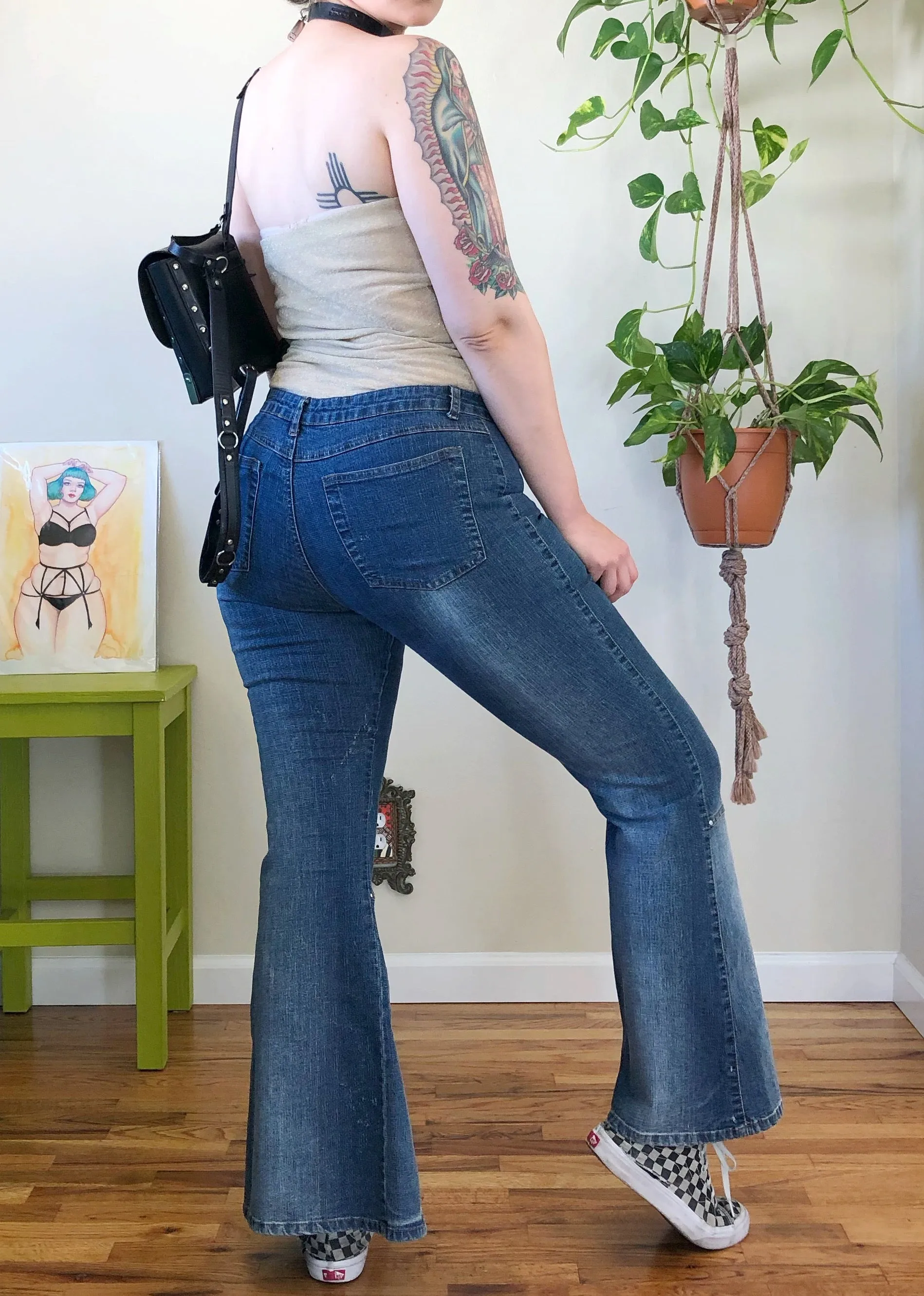 Vintage Denim Mega Slit Flares - XL