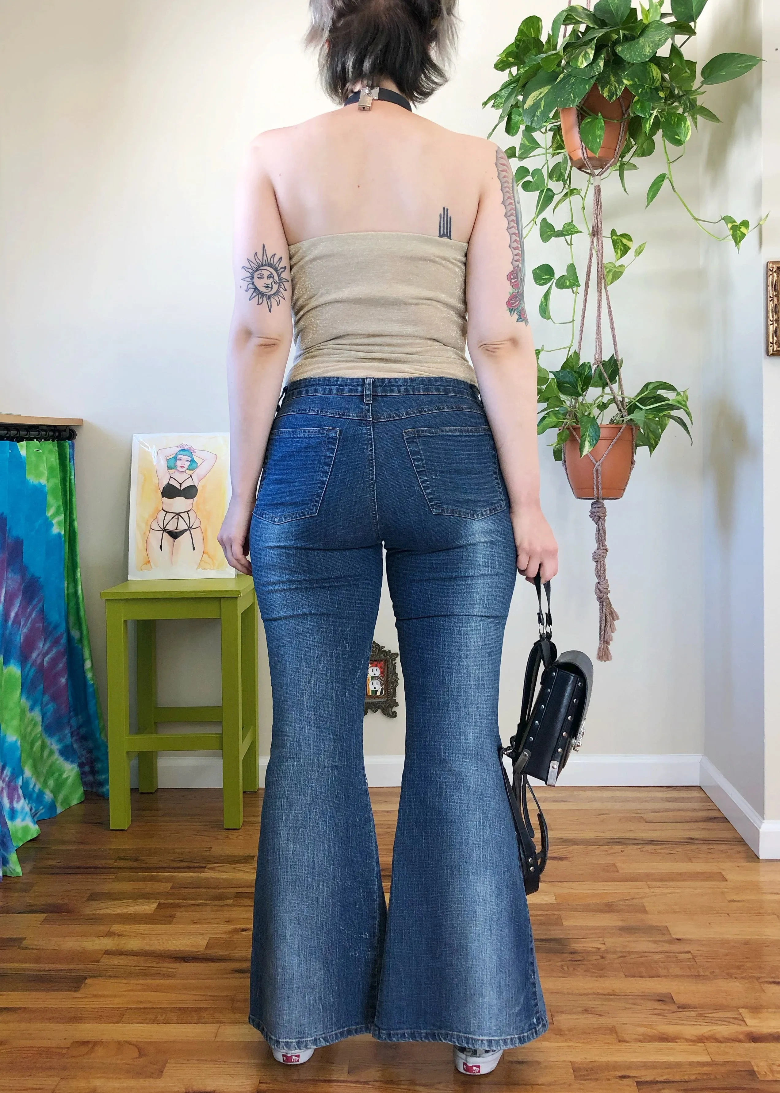 Vintage Denim Mega Slit Flares - XL
