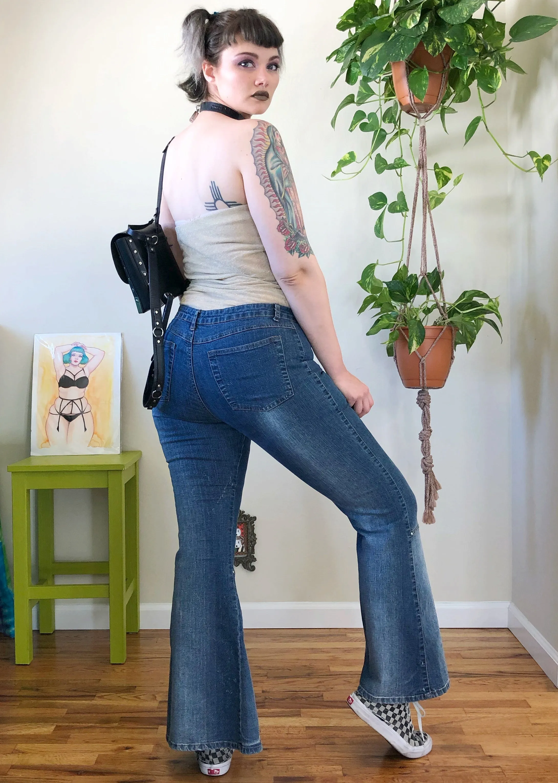 Vintage Denim Mega Slit Flares - XL