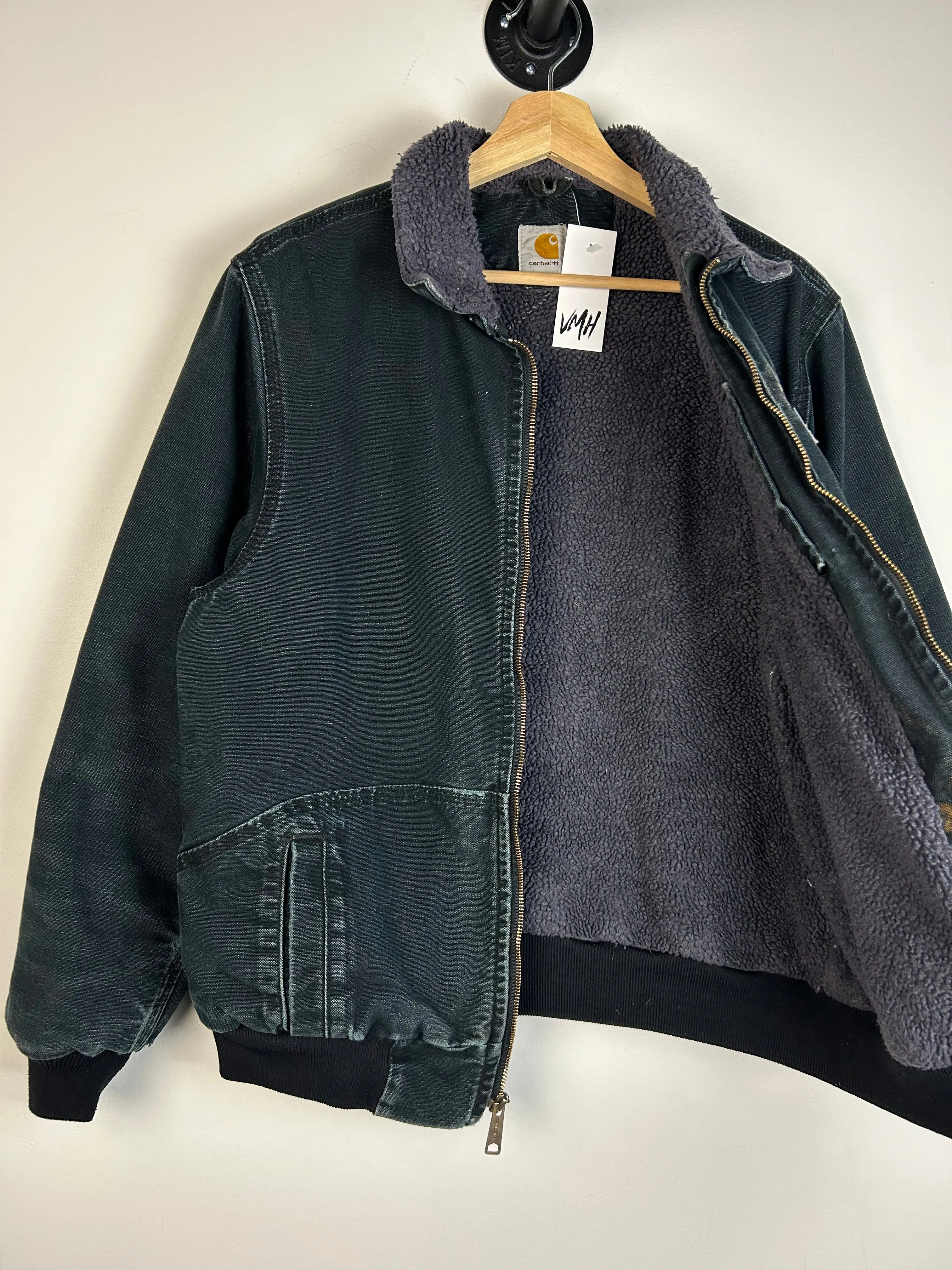 Vintage Y2K Carhartt Sherpa Lined Cropped Black Jacket