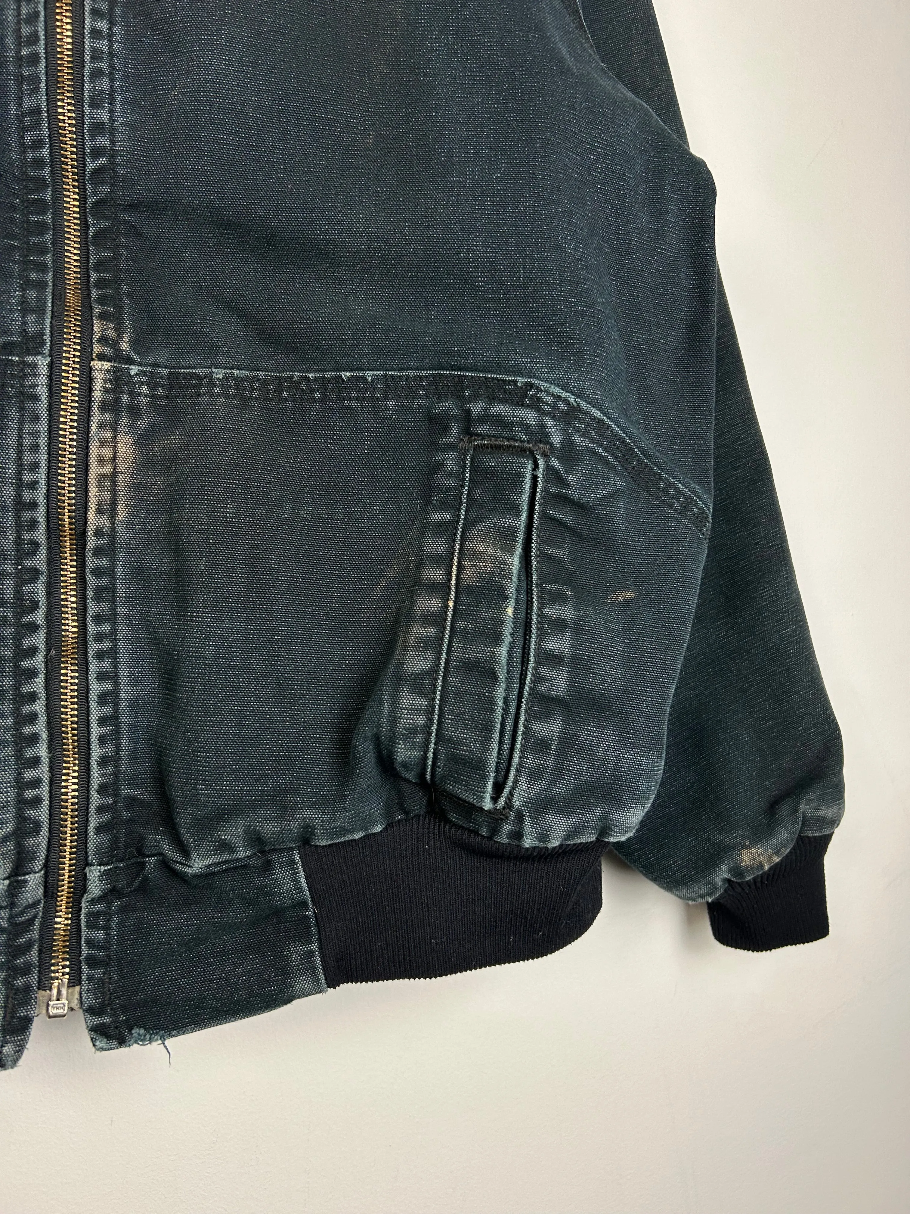 Vintage Y2K Carhartt Sherpa Lined Cropped Black Jacket