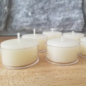 White Beeswax Tealight ~  Clear Cups  ~  25 or 50 pack