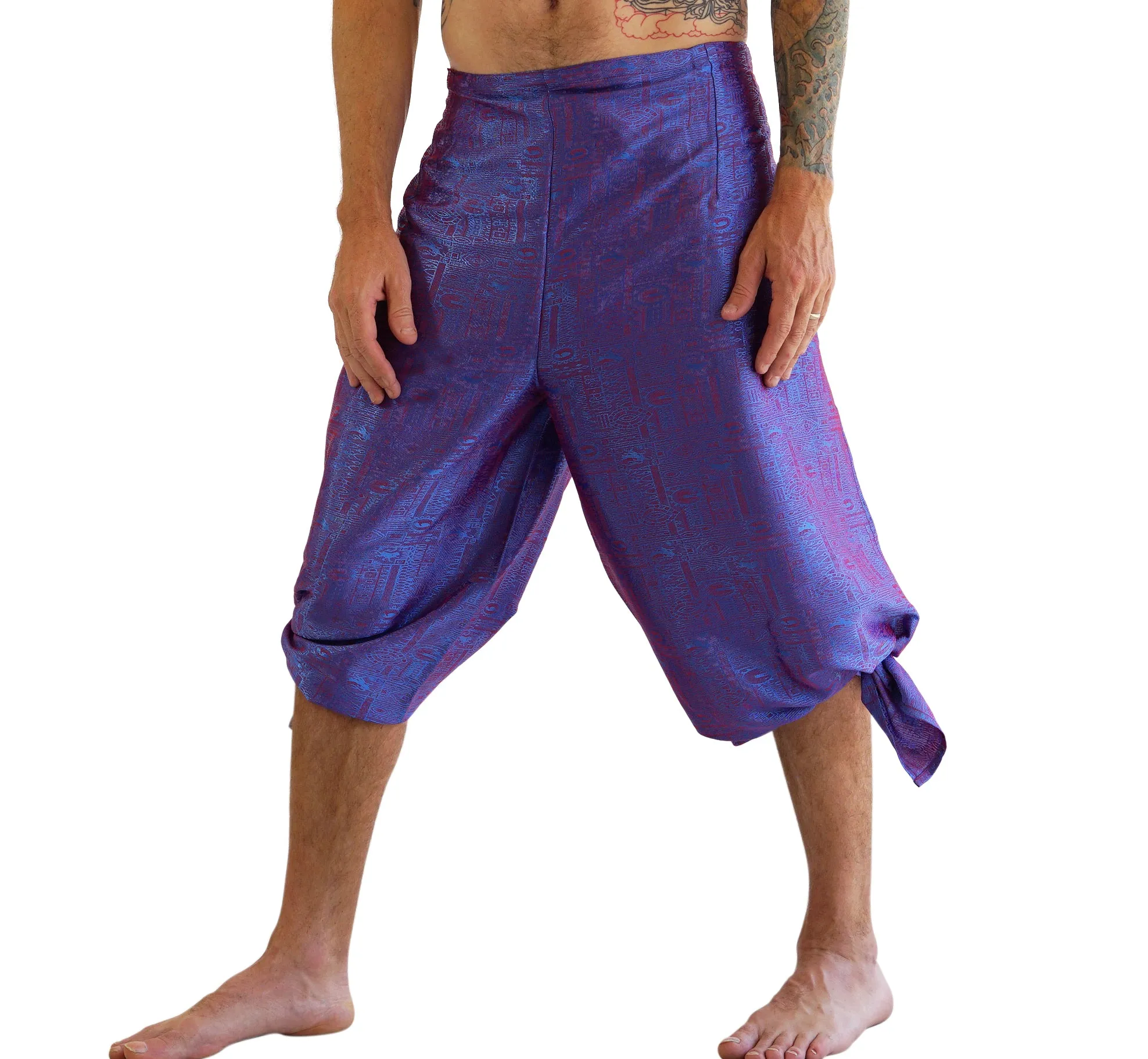 'Wrap Pants' Silk - Purple Sheen