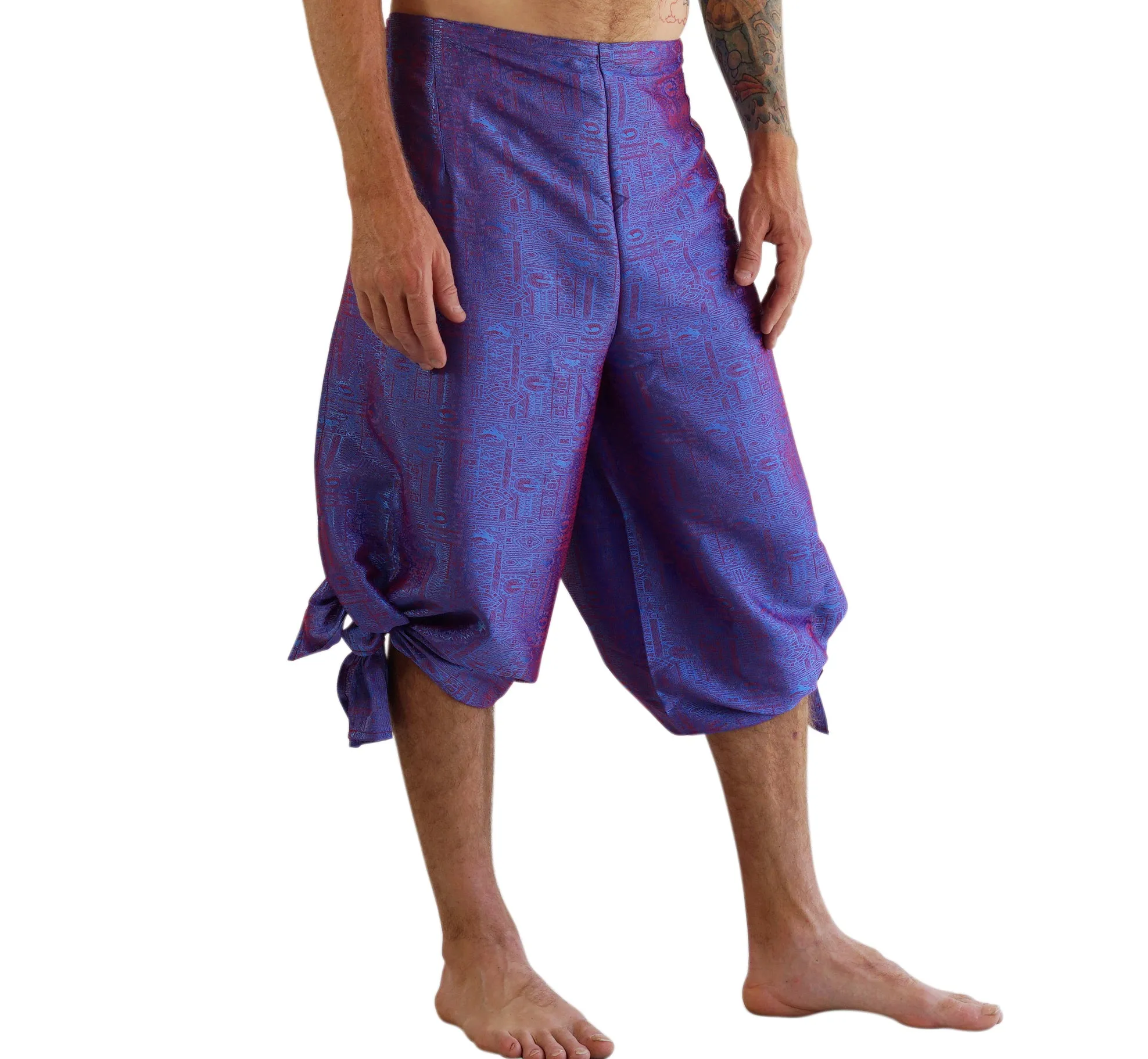 'Wrap Pants' Silk - Purple Sheen