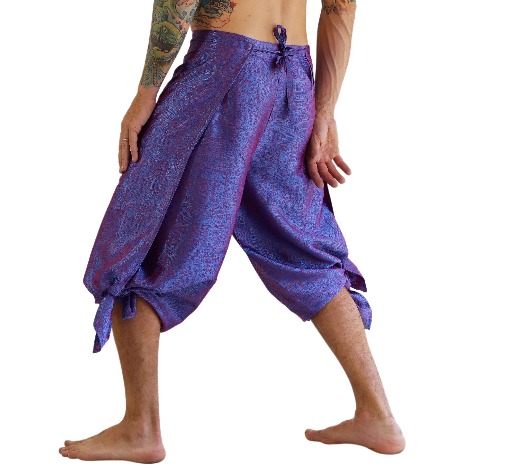 'Wrap Pants' Silk - Purple Sheen