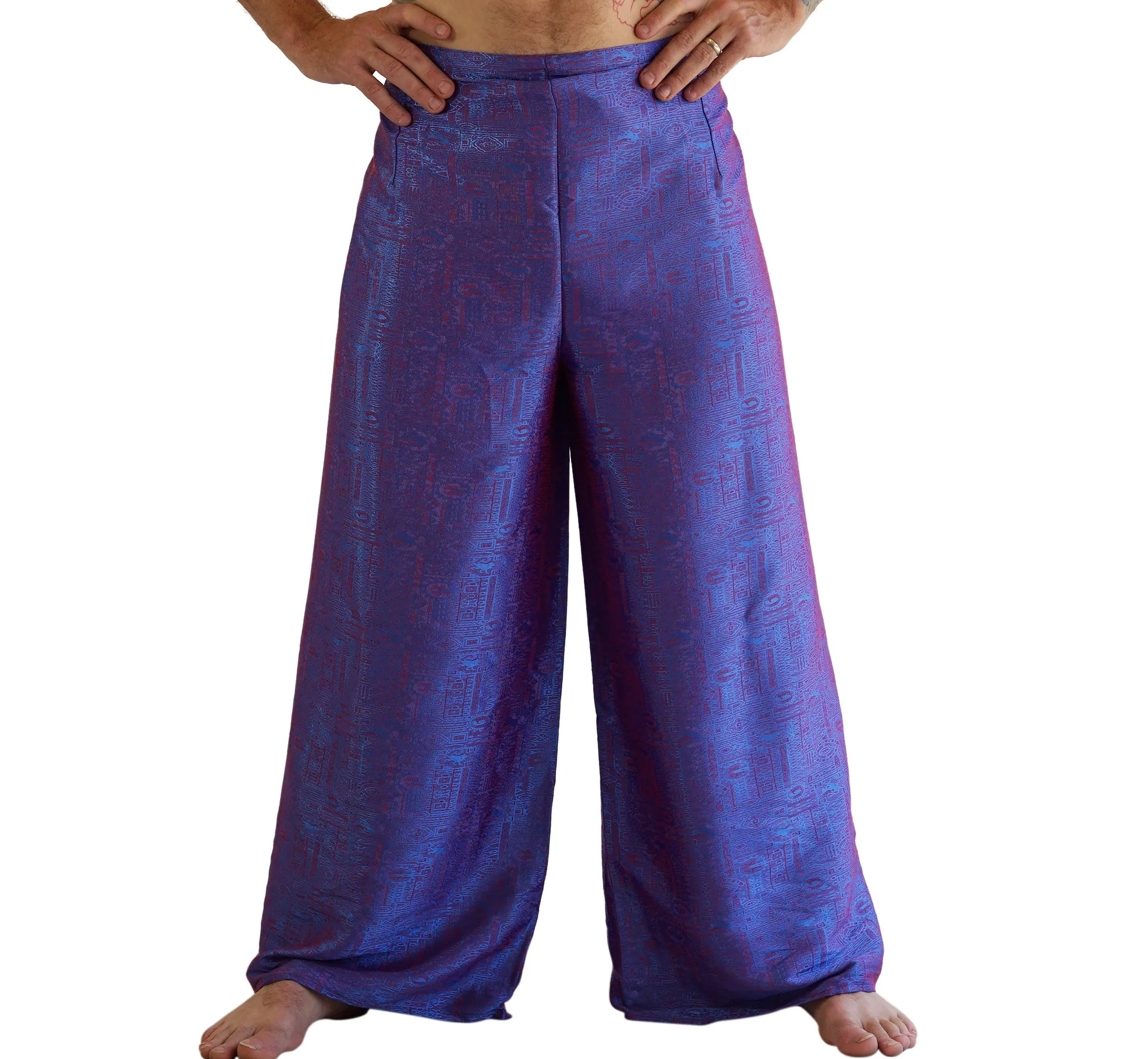 'Wrap Pants' Silk - Purple Sheen