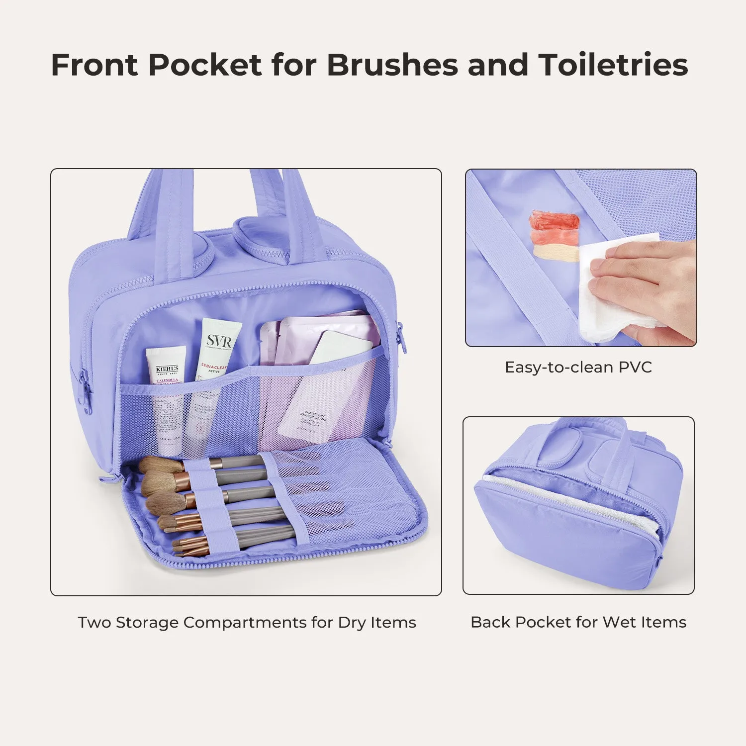 Zora Spacesaver 4-in-1 Puffy Multi-Functional Toiletry Bag